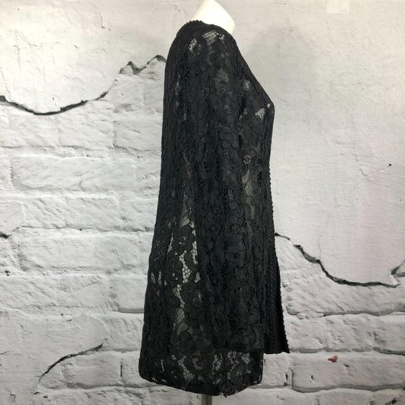 Karl Lagerfeld black lace long sleeve jacket sz 6 - Picture 2 of 10